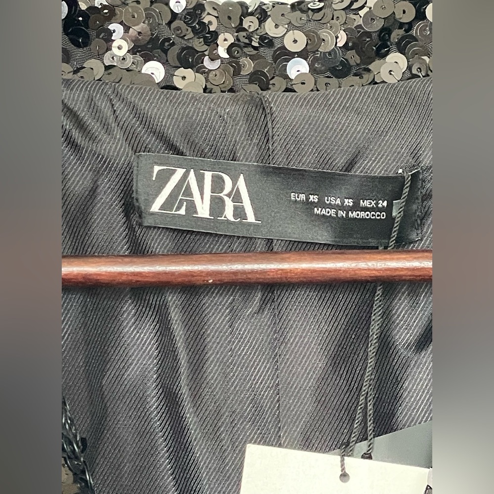 ZARA LONG SEQUINNED BLAZER 9336/556/255/032 - Picture 4 of 9